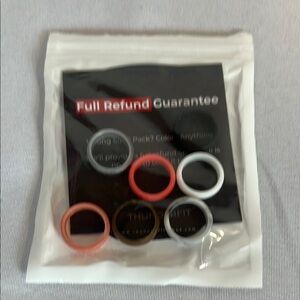 Silicone Ring Set in Black, White, and Red